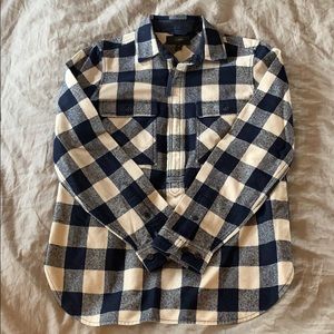 J. Crew Wool Gingham Plaid Half ZIP